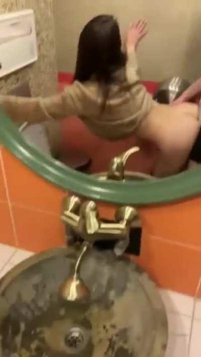 Tiny Asian in a Public Restroom