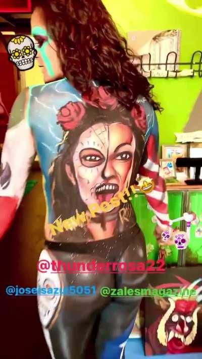 Thunder Rosa in body paint