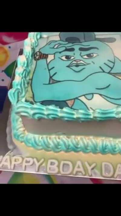 and its on a cake...