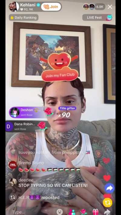 Part 1 of Kehlani’s recent live.