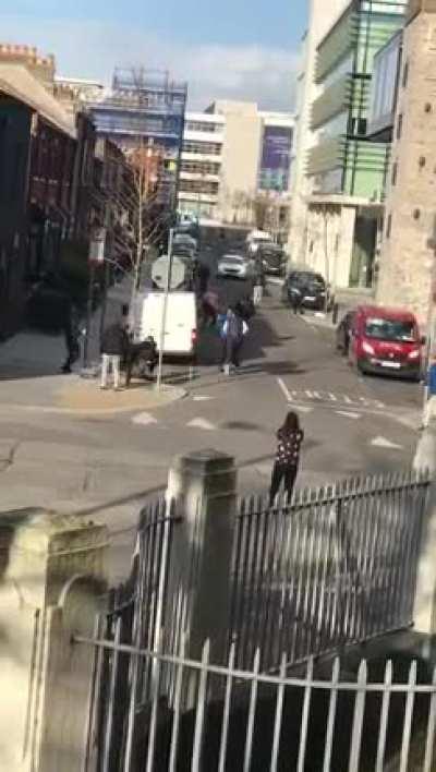 Fight broke out around Pearse Street. Anybody know what happened?