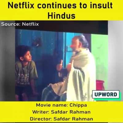 Hindus have been requesting Netflix to stop insulting Hindus and their deities; but it seems they do it intentionally. Clip from their latest movie 'Chippa' where they are mocking Hanuman and are not even pretending to be subtle. Movie is written and dire