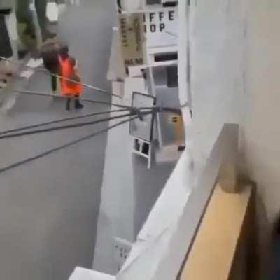 Touching electrical wire