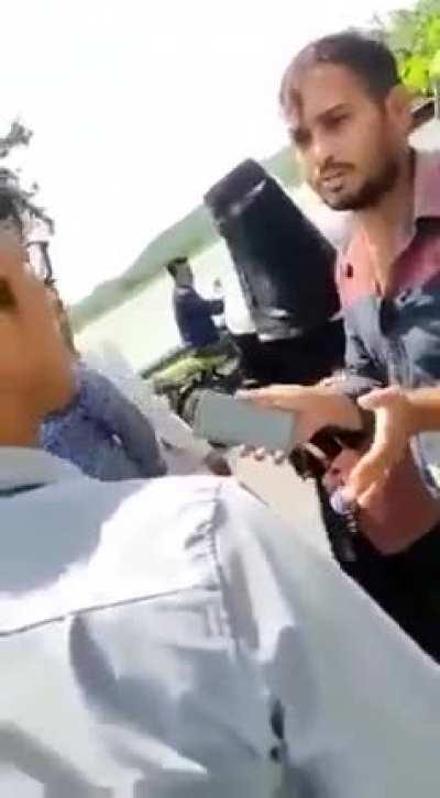 A hindu guy was manhandled by a Muslim mob in Telangana.