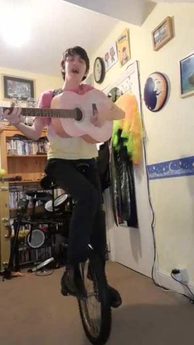 i did a cover of karma police on a unicycle
