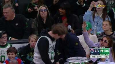 [Highlight] Luke Kornet his the pump-fake step-back triple to ignite the Boston Celtics crowd