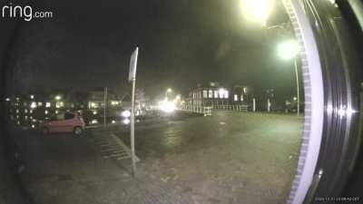 Some jackass came driving to the neighborhood and exploded an cannon on the back of the car. Every window in the street was broken.