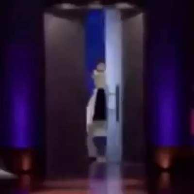 Next to the shark tank