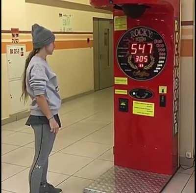 Girls with superpower of Smashing Punching Machine..