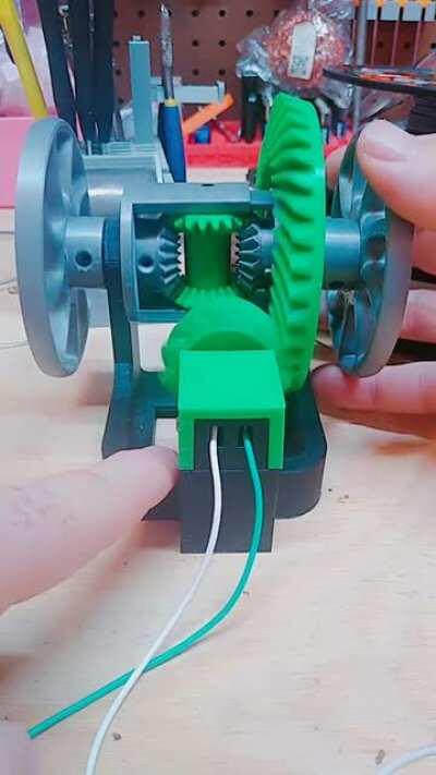 How diffential works. 3d printed example.