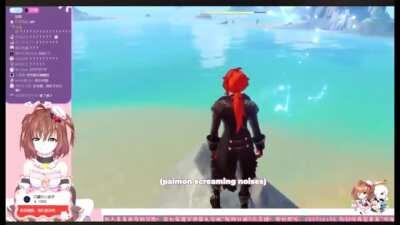 Paimon’s CN VA reacts to Zhongli’s thicc ass