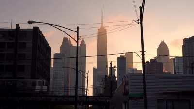 Early Morning Sunrise John Hancock and the L