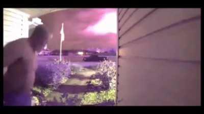 Man reacts to a chemical plant explosion near his house