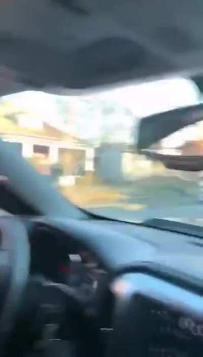 Lady thinks she's hot shit and being stalked by some bros being bros..