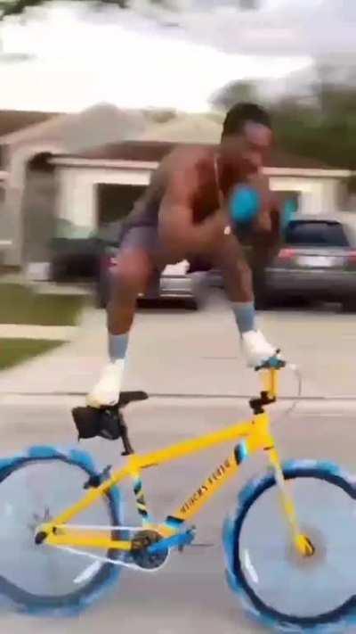 Showing off on the bike