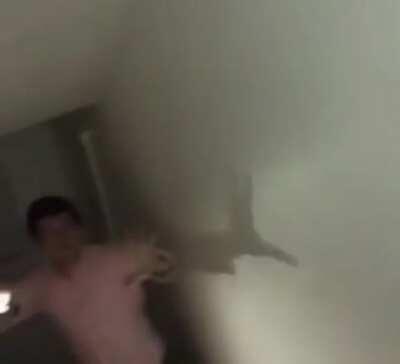 Throwing a Xbox down the stairs