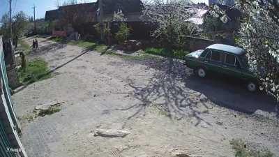 This is temporarily occupied Kherson and local children who found an RPG that went off while they were playing with it.