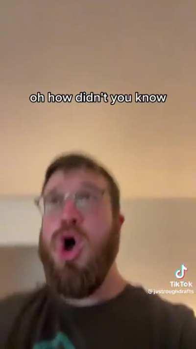 Guy posting funny silly wanna be cute video