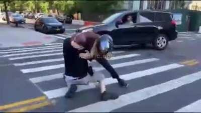 Aggressor get his lesson.