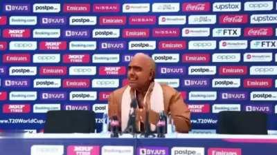 Babar Azam's first press conference in India.