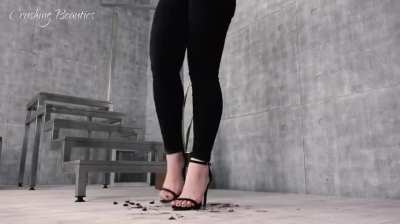 crickets meet their doom under a goddess' beautiful heels