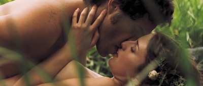 María Valverde's hard nipple sucked outside