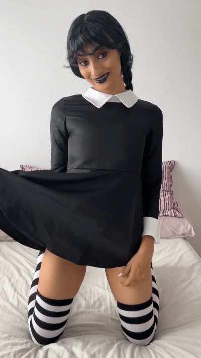 The only way to see Wednesday smile is in bed...