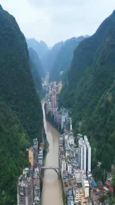 Chinese City by the river..