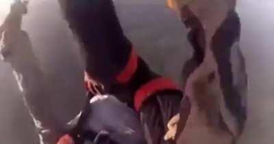 Guy saves a man who was knocked while skydiving
