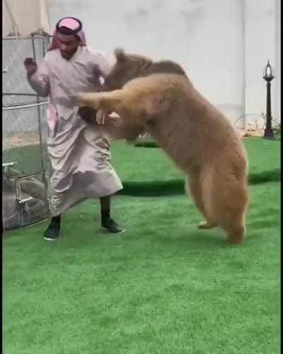 Playing with a bear!!