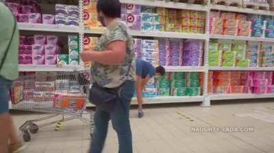 Naughty in a supermarket