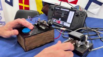 Showing my Morse Code game at the UK National Hamfest!