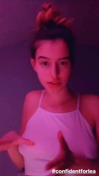 Lea Elui Ginet braless in a white top