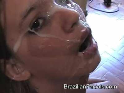 Brazilian babe gets covered.