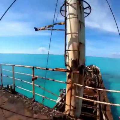 Just a casual 70ft send off a shipwreck