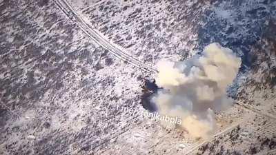 RU POV: Ukrainian Forces' underground fortification is spotted by drone and receives two FAB-500s. Two Ukrainian soldiers that survived retreats