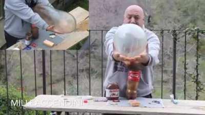 Condom + coke and mentos