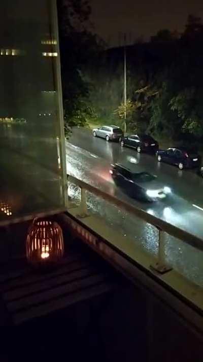 Night Rain from a Balcony