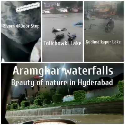 Waterfalls and swimming pools in Hyderabad 😍 Visionary CM KaChaRa's Hyderabad into Dallas Transformation complete 🤣