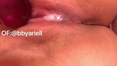 How much creamier can I get?(OF:@bbyariell) Dm me