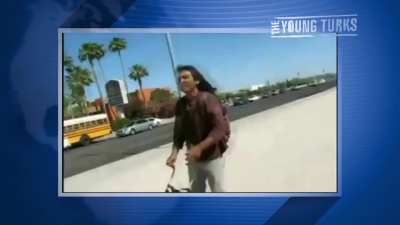 Native American shuts down anti immigration protest 