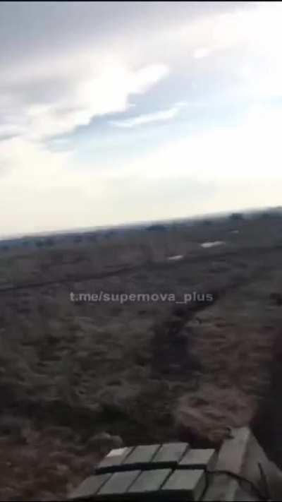 UA Pov Tank column of the Ukrainian Armed Forces on the move in Lugansk.