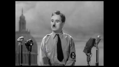 Charlie Chaplin felt so strongly about fighting fascism against Hitler in 1940 that he broke his silence for the first time ever to deliver this monologue