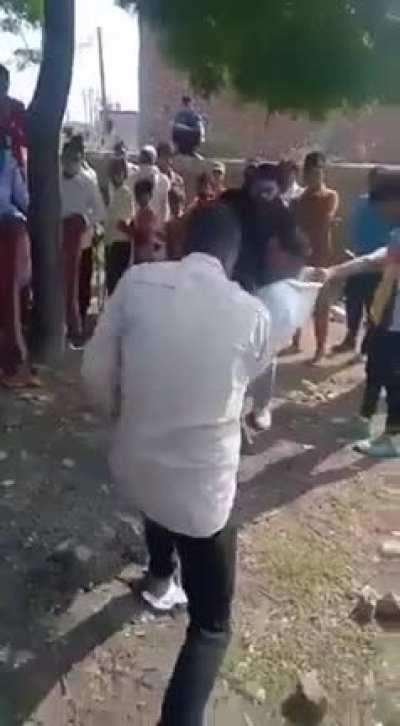 Muslim man brutally beaten and humiliated by mob of Hindu extremists in Uttar Pradesh after being falsely accused of carrying beef