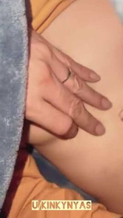 Sunday morning boob play!