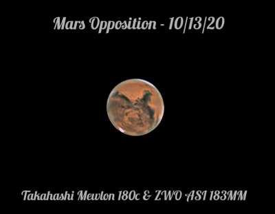 Mars Opposition : 7 Hour time-lapse