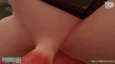 Sucking her juicy cock