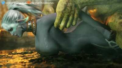 Elf creampied by an orc (Pleasethisworks) [Hit2]