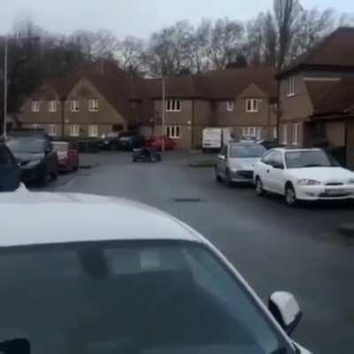 No Helmet, Could of EASILY Cracked his Skull, and Really, in Front of Tons of Cars??