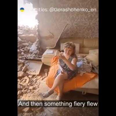A woman's apartment was destroyed when a Russian missile flew into it. Ukrainians are aware that this can happen to any apartment anywhere in Ukraine - we are at war with a terrorist. 📹: Green Property/Facebook
